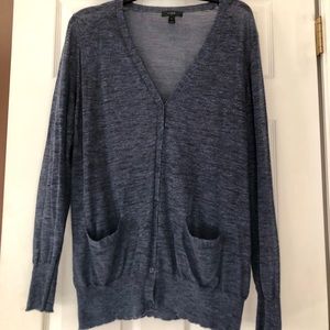 Lightweight J. Crew Heathered Blue Cardigan